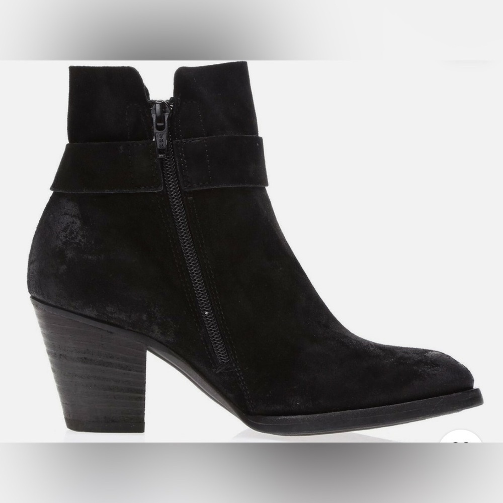 Paul Green Black Suede Ankle Boots w/ Zip Closure - Picture 2 of 13